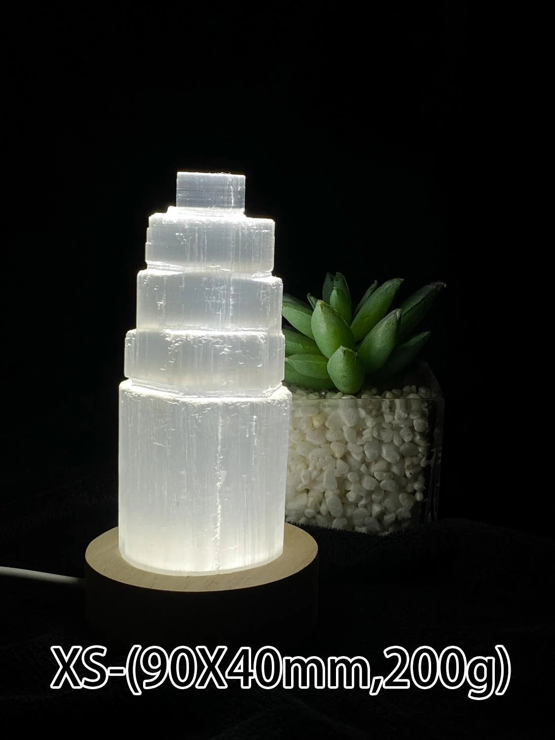Natural Selenite Charging Tower with Lamp , High-Vibrational Energy Cleanser , Crystal Charging Stand , Crystal Tower , Crystal Energy